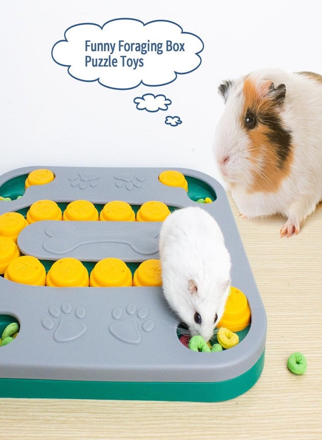 OOXYG Guinea Pig Foraging Treat Puzzle Box, Large Rabbit Hide Treats Snuffle Box Bunny Toys, 4 in 1 Interactive Treat Dispenser for Rabbits, Bunny, Guinea Pig, Dog Mental Stimulation - Image 4